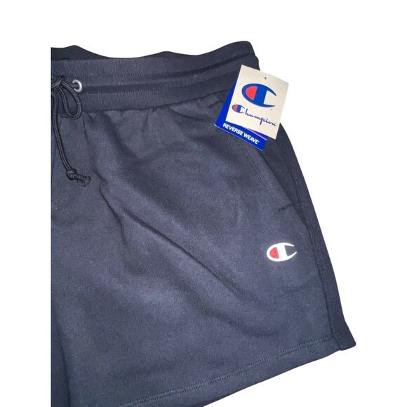 Champion Womens Reverse Weave Drawstring Ribbed Side Sweat Shorts Sz 2XL Black - Picture 4 of 9